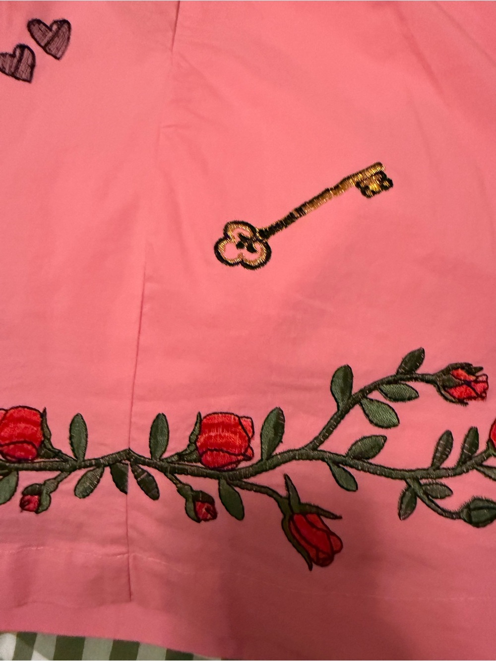 Anthropologie Pink Embroidered Swan & Celestial Mini Skirt - Picture 6 of 7